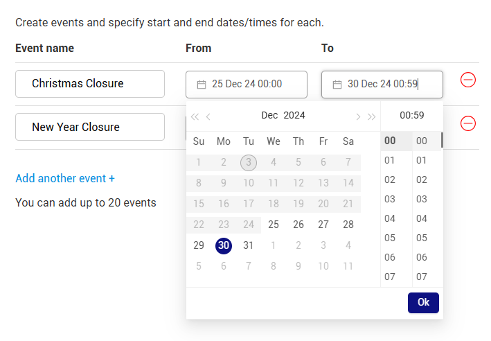 A screenshot of a calendarDescription automatically generated