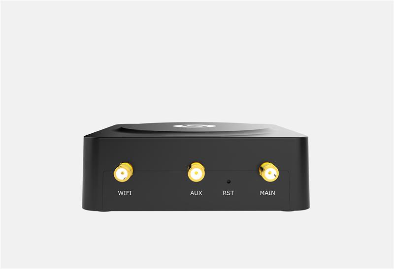 A black box with yellow connectorsDescription automatically generated